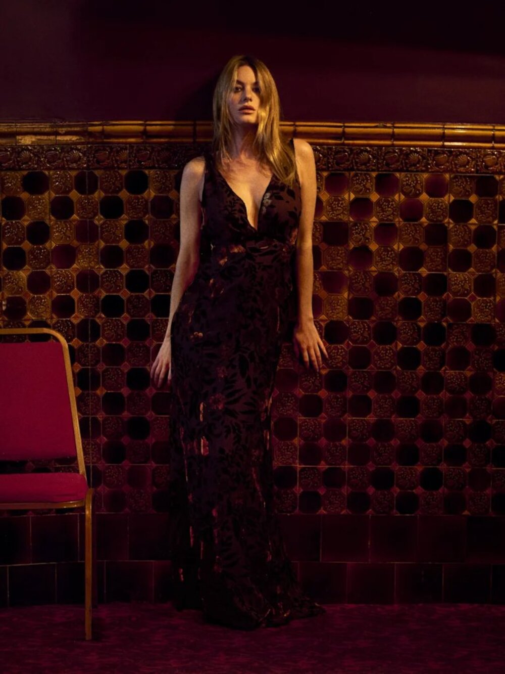 Reformation Hugo Moody Burnout Velvet Dress - Picture 3 of 11